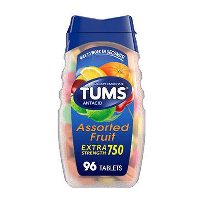 Tums Calcium Carbonate Extra Strength 750mg tabs (Assorted Fruit)