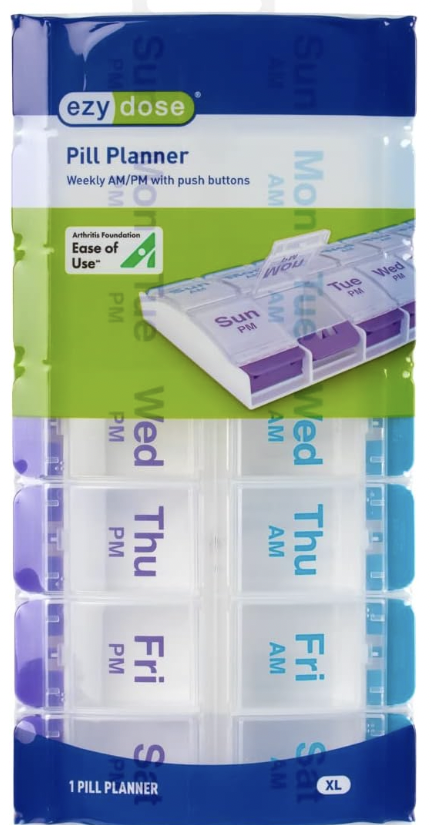 Ezydose Weekly AM/PM Push Button Pill Planner (XL)