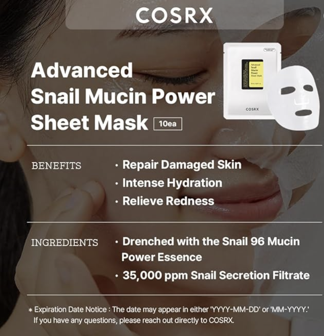 COSRX Snail Mucin Power Sheet Mask (1 Mask) - Image 2