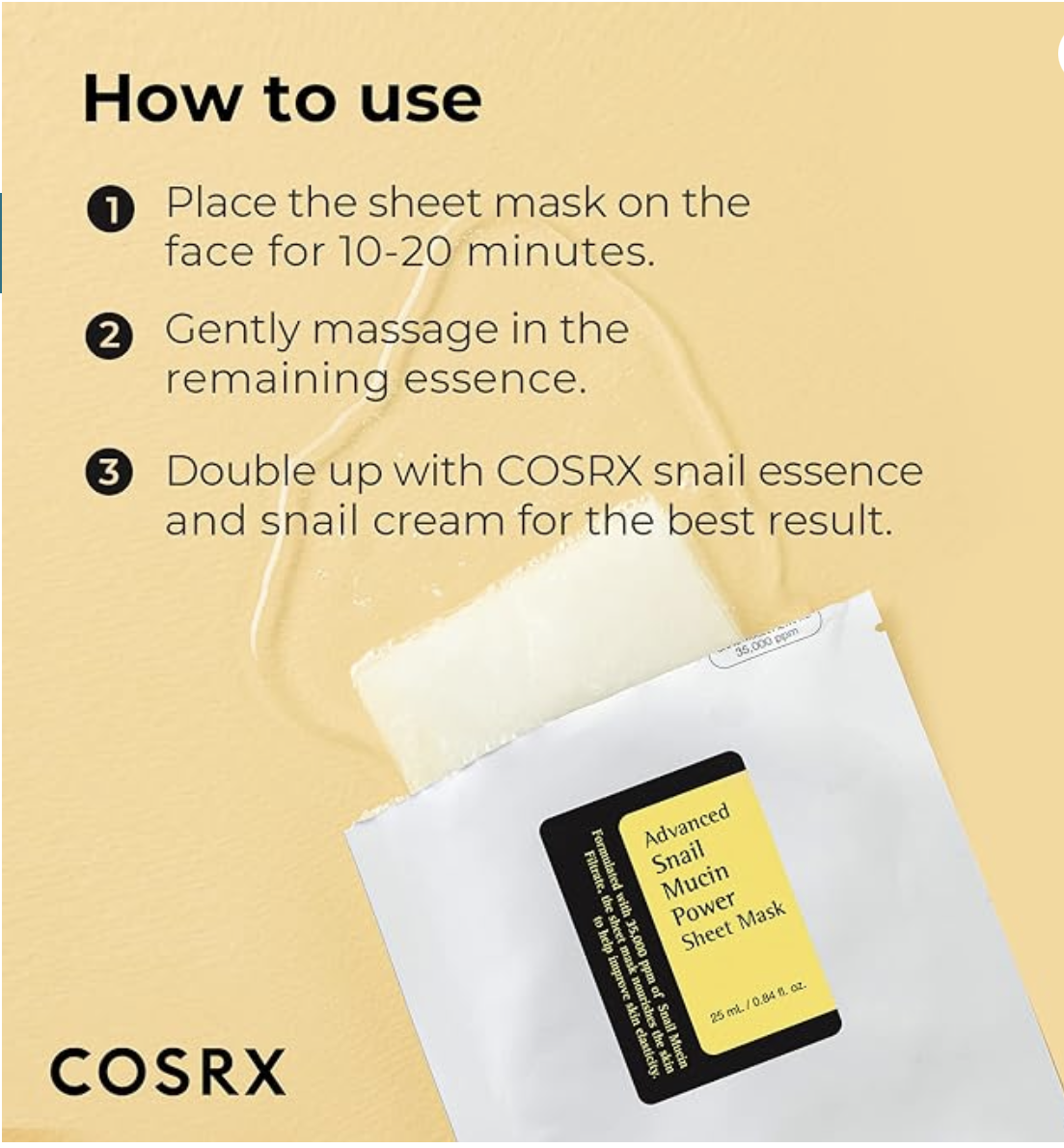 COSRX Snail Mucin Power Sheet Mask (1 Mask) - Image 3