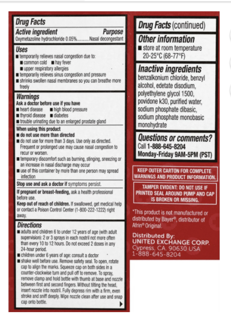 Familycare Nasal Relief Oxymetazoline 0.05% Pump Mist Spray *0.5Floz* - Image 2