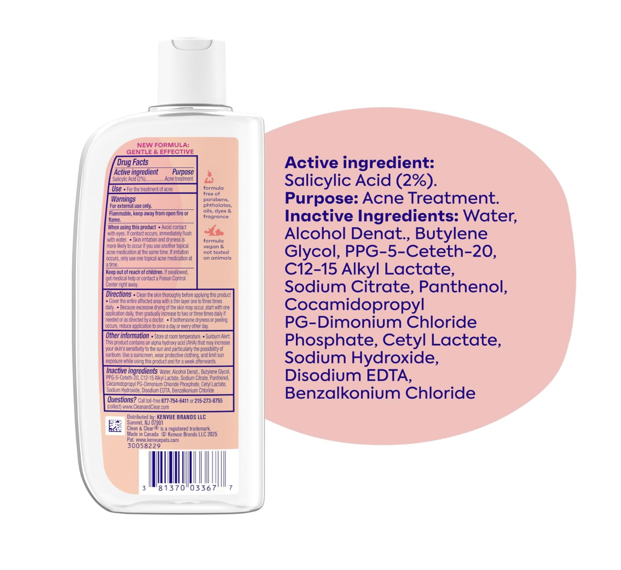 Clean & Clear Essentials Oil-Free Acne Toner, 2% Salicylic Acid, 8 fl oz - Image 4