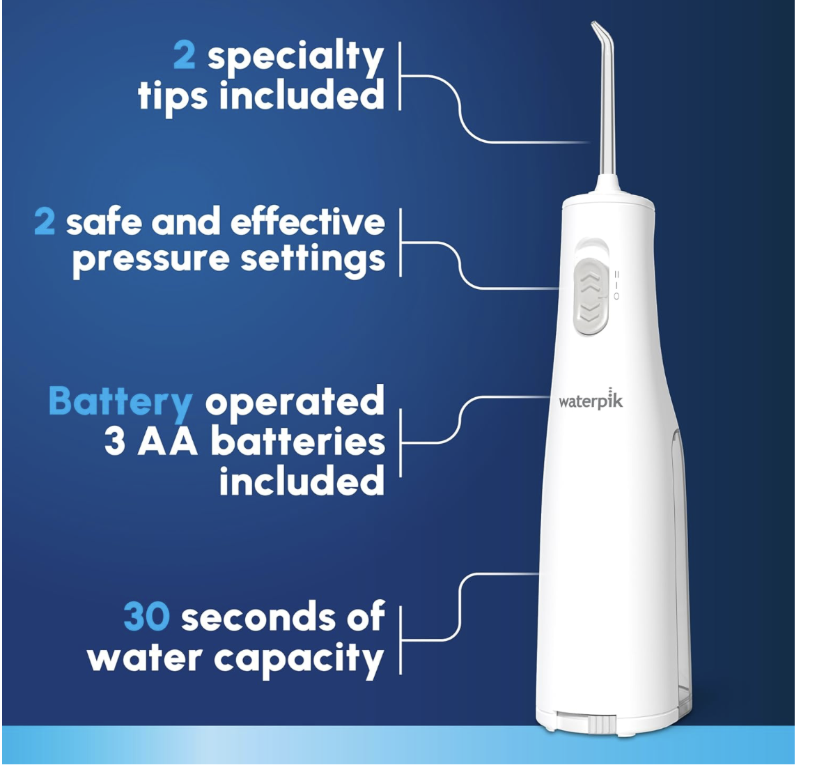 Waterpik Cordless Express Portable Water Flosser (White) - Image 2